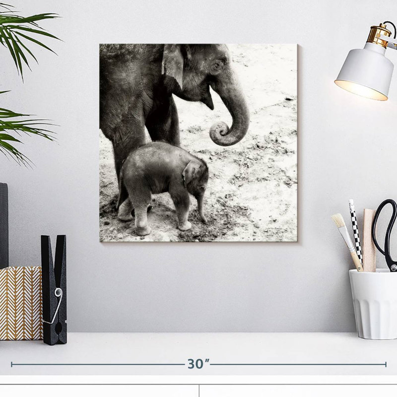 Crowle, mère et fille, éléphant