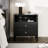 Transitional Black 2-Drawer Nightstand with Open Shelf and Ring Pull Handles-1160979405