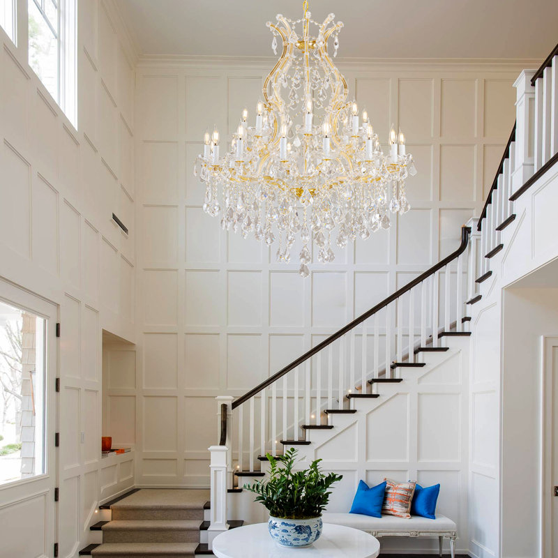 24 Lights, Crystal Chandelier Light Fixture Modern Chandelier Crystal Lighting, Crystal Pendant Raindrop Chandelier For Dining Room,Bedroom,Living Room