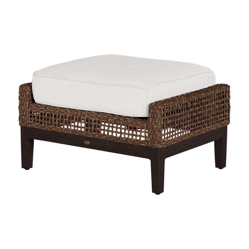 Repose-pieds péninsule tissé - acajou / châtaignier, Welt + bourre standard, Blanc naturel, Acajou / châtaignier