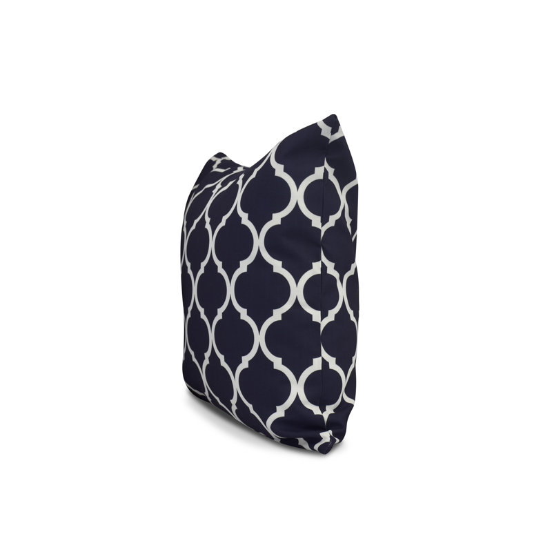 Louis Geometric Reversible Throw Pillow, Navy, 18" H x 18" W x 1" D