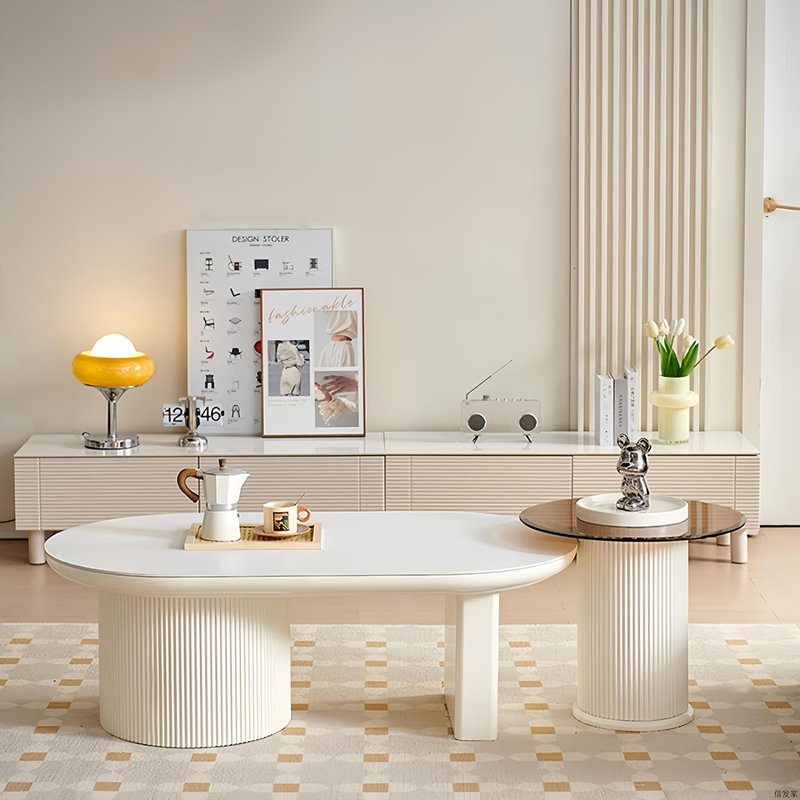 Combinaison de table de bout Rock Rock, Blanc
