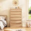 49.2" Tall Dressers & Chest of Drawers with 6 Drawers, Wood Closet Storage Dressers Organizer for Bedroom, Living Room, Natural