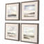 Ensemble de quatre paysages aquarelles encadrés, art mural