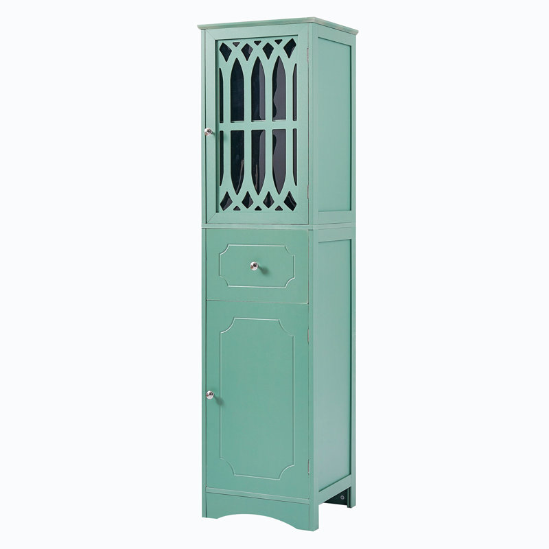 Garde-manger de 63,8 po Rindham, garde-manger, armoire de cuisine haute, armoire de rangement, Vert
