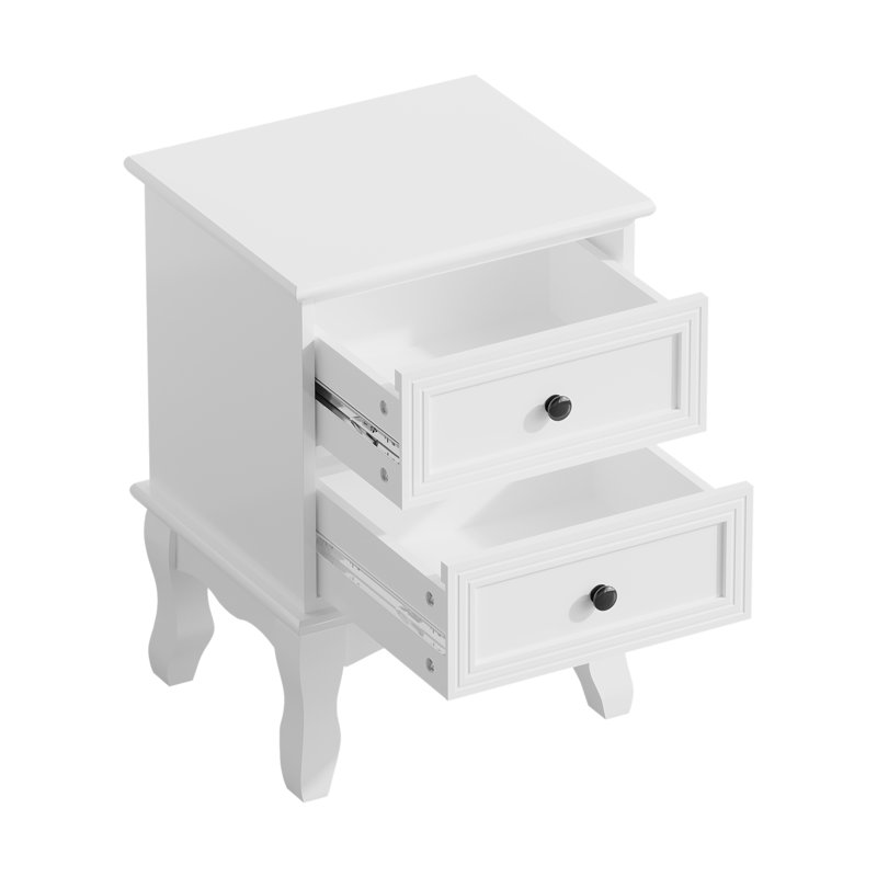 Table de chevet moderne avec 2 tiroirs - table de chevet de style champêtre avec pieds élégants