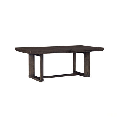 Dark Oak Trestle Dining Table with Leaf