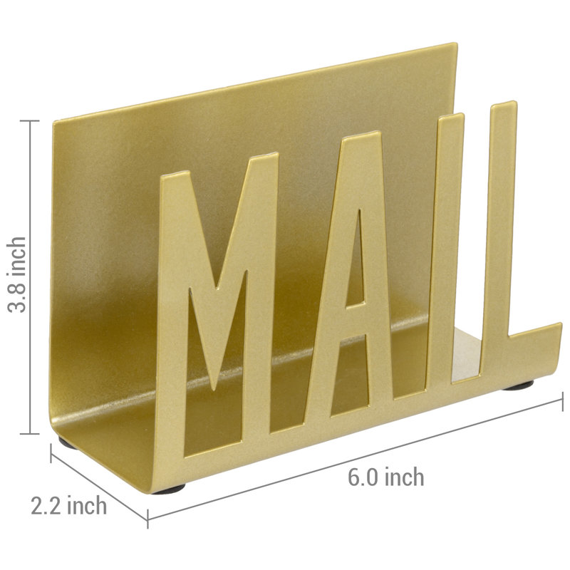 Dezrae Metal Paper Organizer, Gold