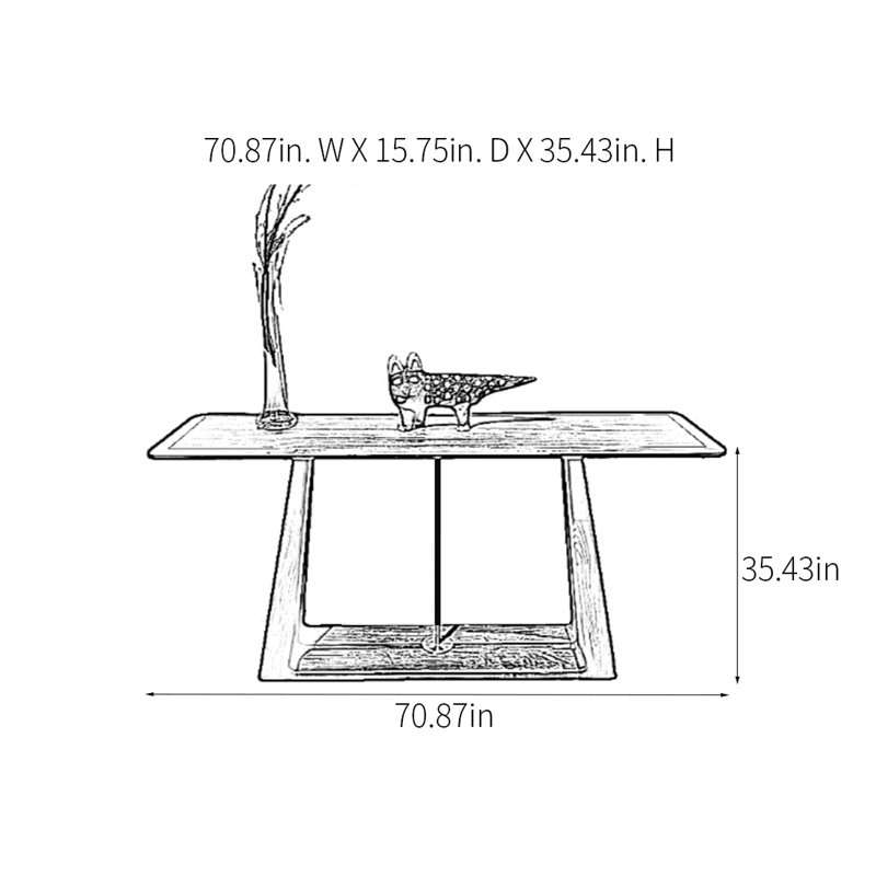 Console moderne minimaliste, H 35,43 po x l 70,87 po x P 15,75 po
