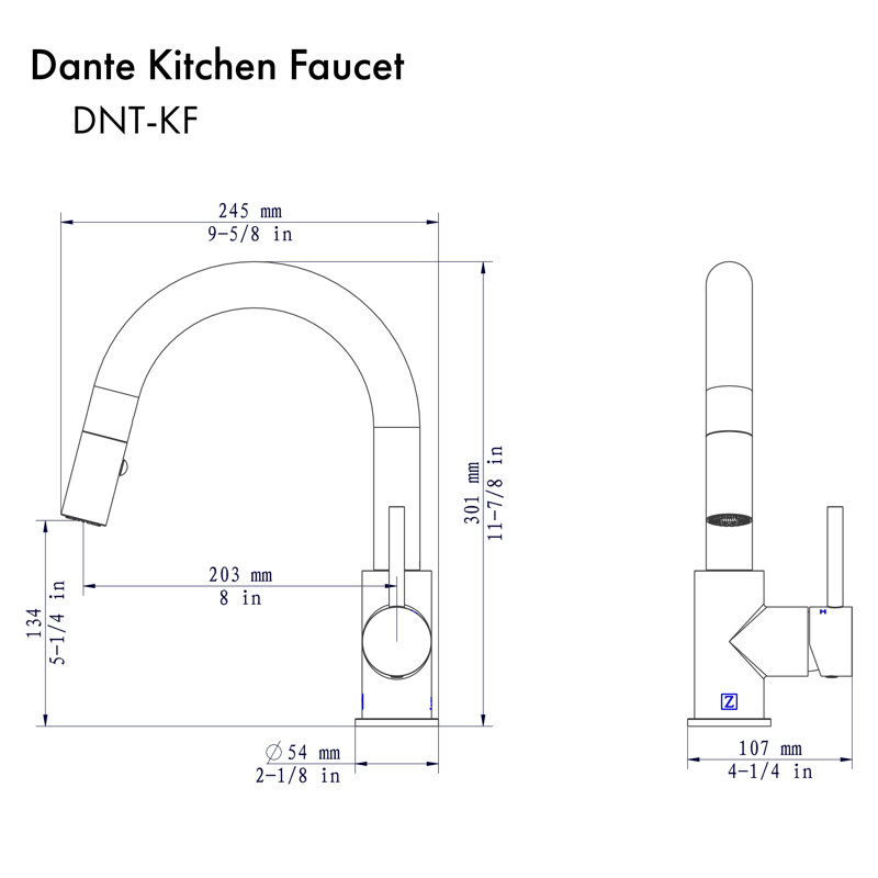 Dante Pull Down Single Handle Kitchen Faucet with Side Spray and Accessories, Chrome