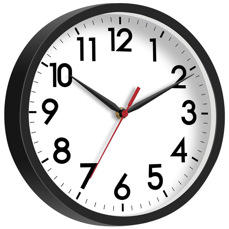 Wall Clock, Modern Small Wall Clocks Battery Operated 8 Inch, Silent Non-Ticking Analog Classic