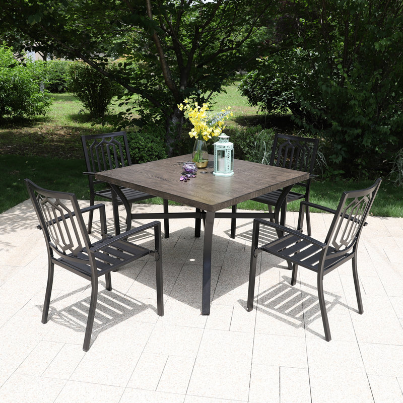 Alyah 4 - Person Patio Dining Set with Round Table