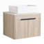 Meuble-lavabo mural simple 23,6 po avec plateau en pierre frittée Sulleh