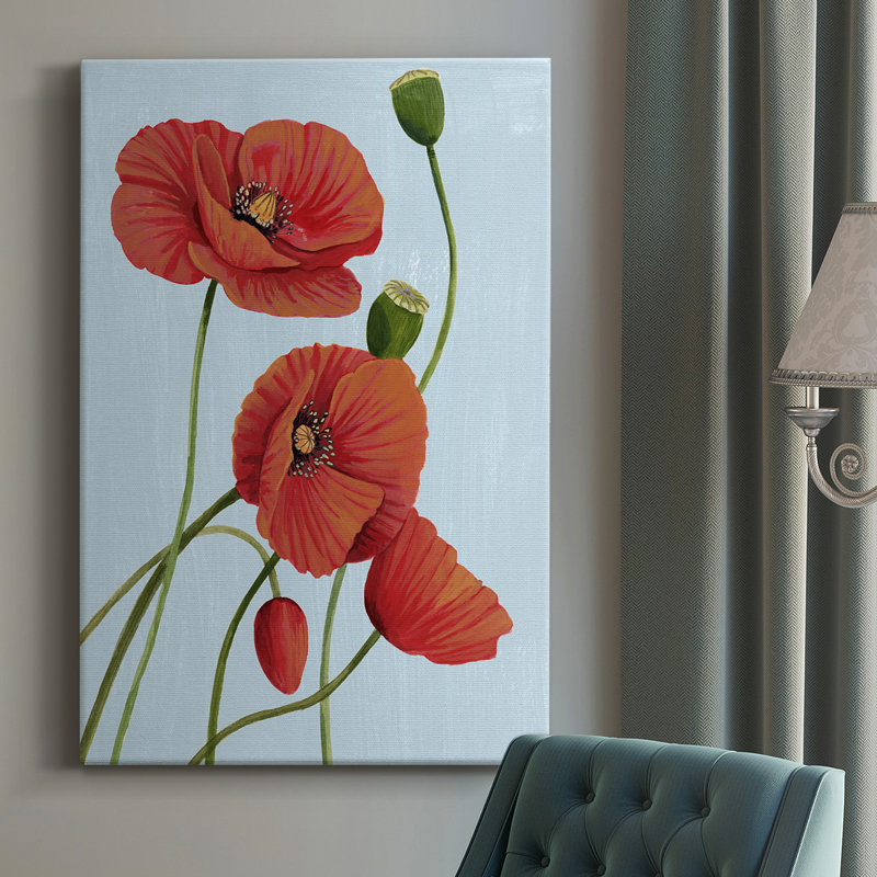 «Poppy Topple I», peinture sur toile tendue, H 18 po x l 12 po x P 1,5 po