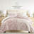 Quilt Set- Lightweight - All Season Quilted Coverlet - Textured Floral-105628167-105628169