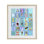 Alphabet animalier avec reproduction encadrée bleue sous verre, design par Carla Daly