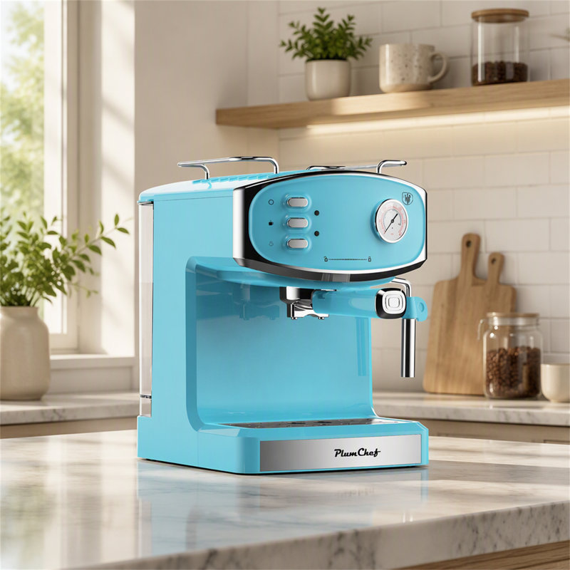 Machine à espresso semi-automatique avec mousseur à lait et manomètre