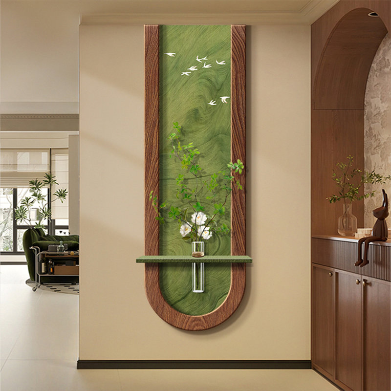 Art mural vert et vert en forme de grès, H 59,06 po x l 19,69 po