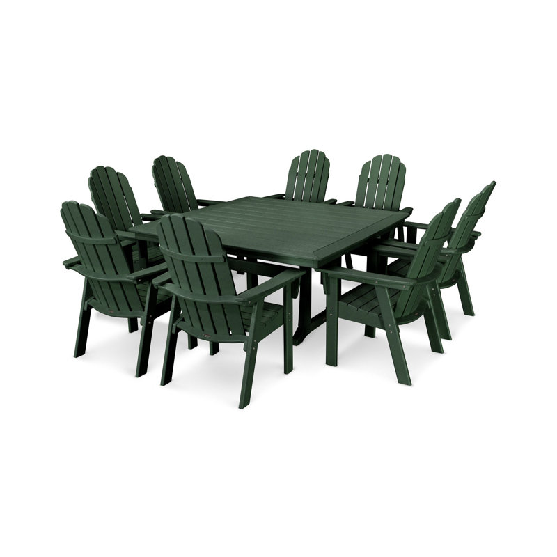 Trestle Dining Set, Green, Green