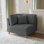 Fauteuil rembourré en velours côtelé gris Seemab