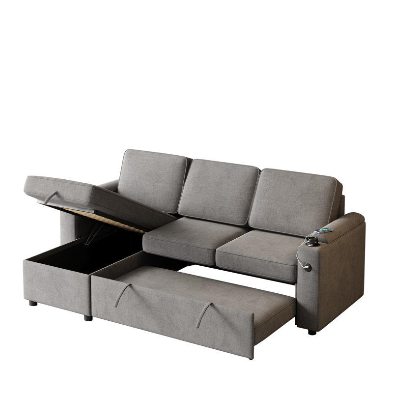Canapé-lit MH85.8 ", Tissu gris foncé