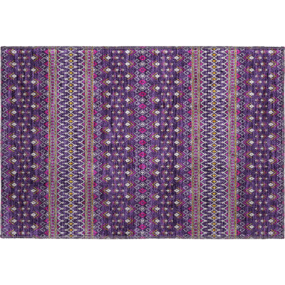 Premium Machine Washable Prisco Purple Rug