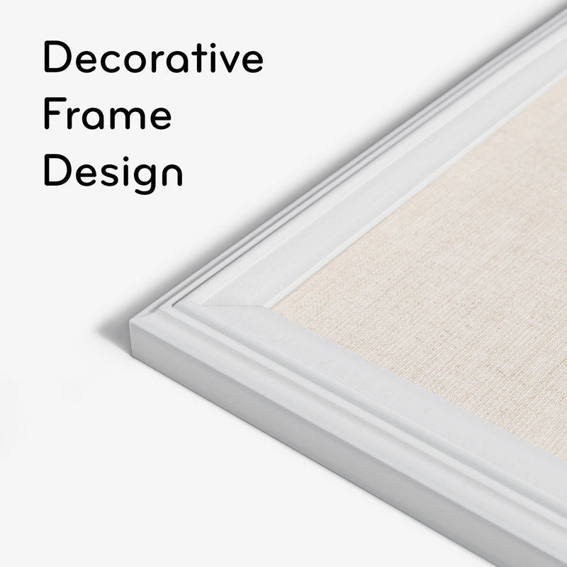White Wood Frame Linen Bulletin Board, 23" x 17"
