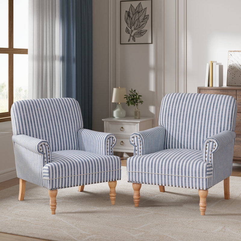 Upholstered Armchair, Dark Blue