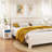 26.77''H Wooden Nightstand With One Drawer One Shelf For Kids, Adults, Navy+Golden Handle