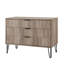 Commode cannelée 35 po Dumbo gris rustique (3 tiroirs)-996966294