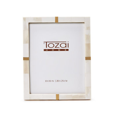 Royale 8 x 10 Bone and Brass Photo Frame – Handcrafted Decorative Picture Frame