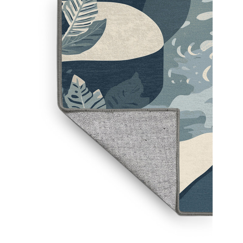 Tapis à motif floral tropical lavable à la machine, Carré 3 pi