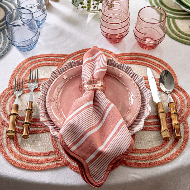Cabana Stripe Napkins, Coral
