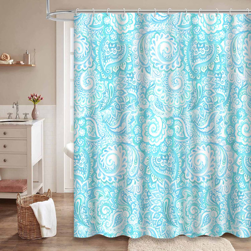 Rideau de douche vert imperméable, rideaux de douche pour la salle de bain avec 12 crochets, 72" L x 84" W