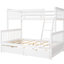 Lit superposé simple blanc avec tiroirs - Améliore l'organisation et le rangement de la chambre à coucher-1652289351
