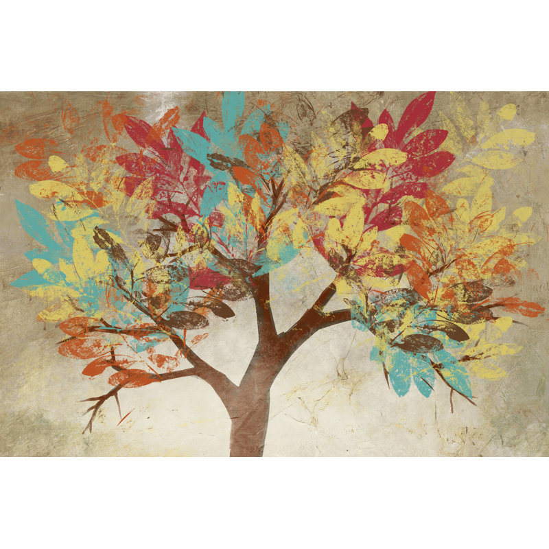 Colourful Tree 2 - Wrapped Canvas Print, 81cm H x 122cm W x 3.8cm D