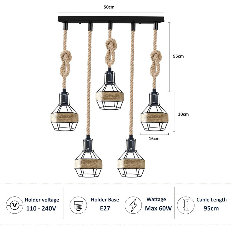 5 - Light Black Kitchen Island Pendant