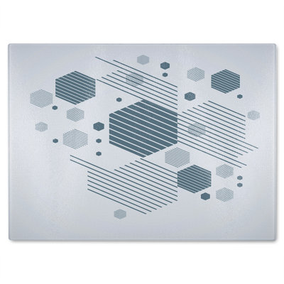Geometric Graphic 1600S Glass Chopping Board