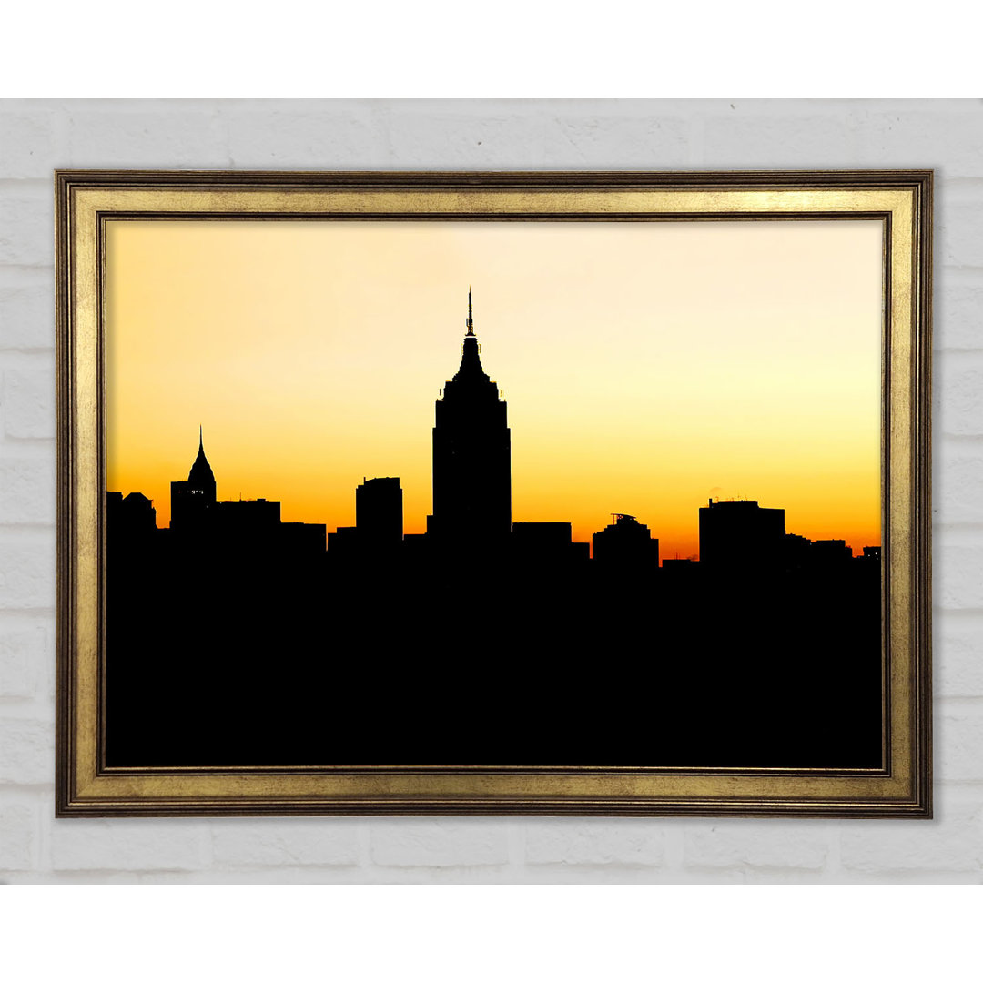 Empire State Building In Golden Sunlight - Einzelner Bilderrahmen Kunstdrucke auf Holz