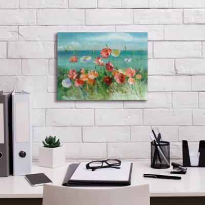 «Coastal Poppies» par Danhui Nai, art mural sur toile