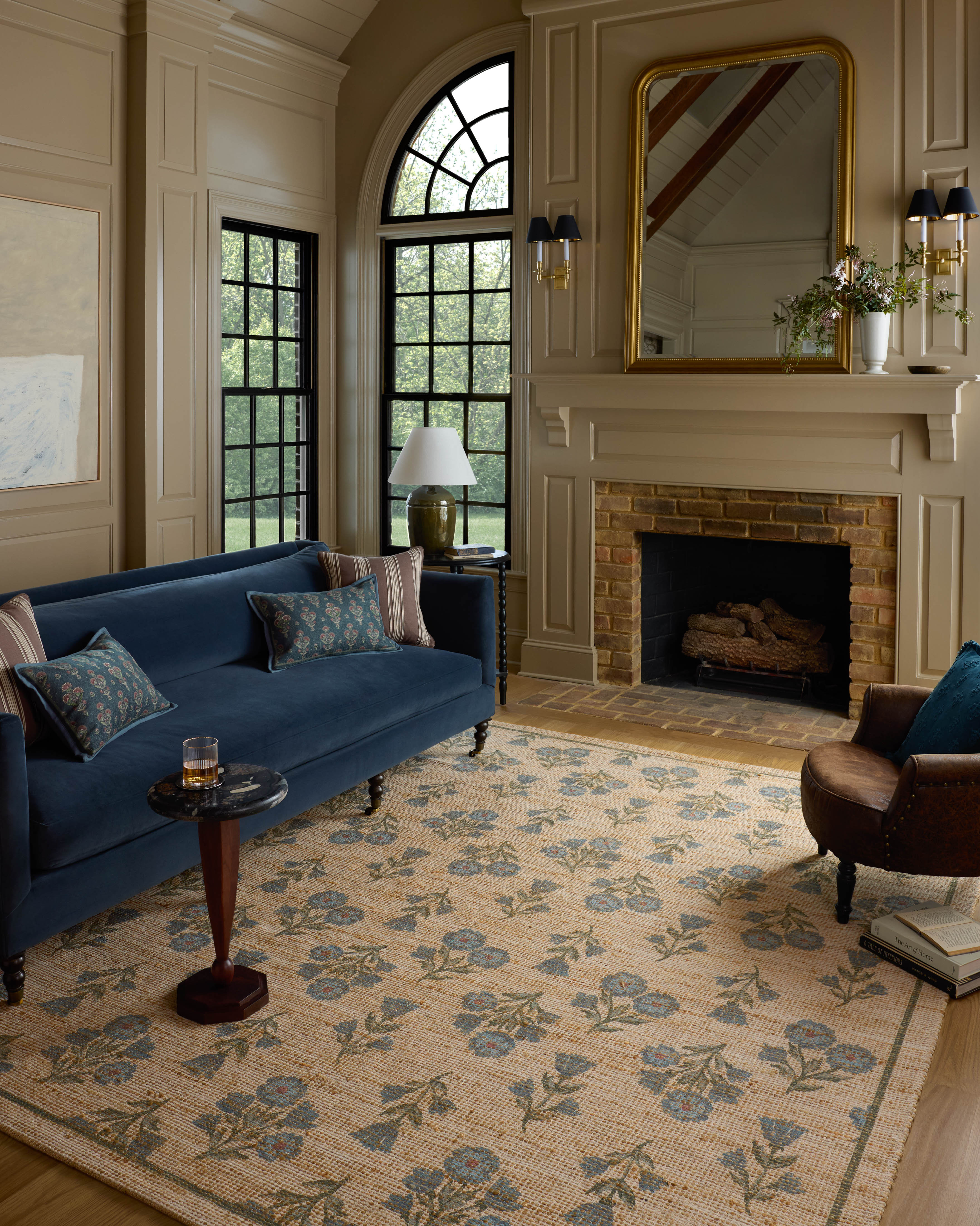 Chris Loves Julia x Loloi Rue Moss / Blue Area Rug & Reviews | Wayfair