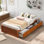 Lit plateforme simple avec rangement et 3 tiroirs