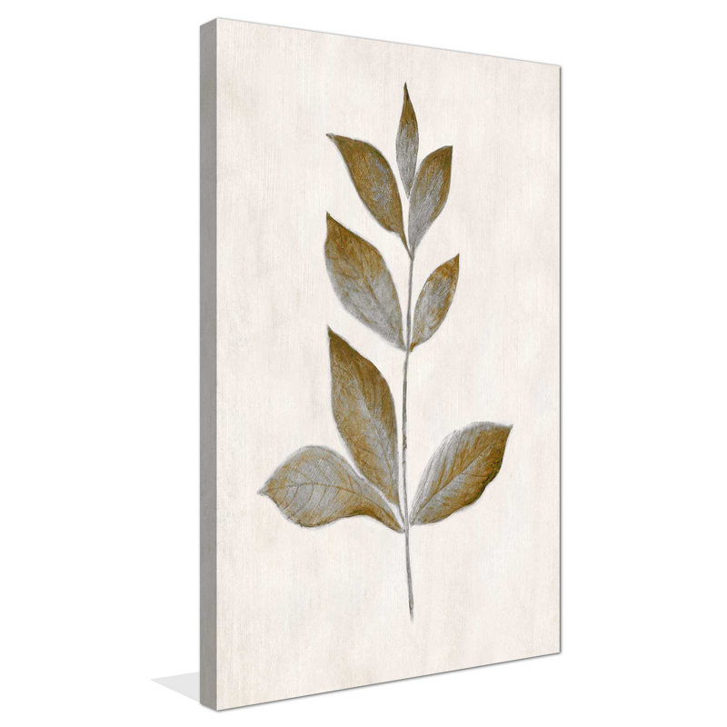 " Bronze Leaf I " Painting, 18" W  x 30" H, Wrapped Canvas