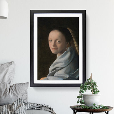 Study of a Young Woman by Johannes Vermeer - Framed Print