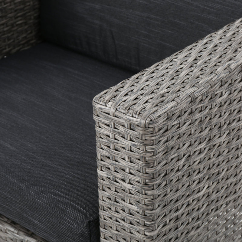 Ensemble de 4 chaises, ensemble de chaise de patio, ensemble de canapé d'extérieur, ensemble de conversation, Gris, Gris
