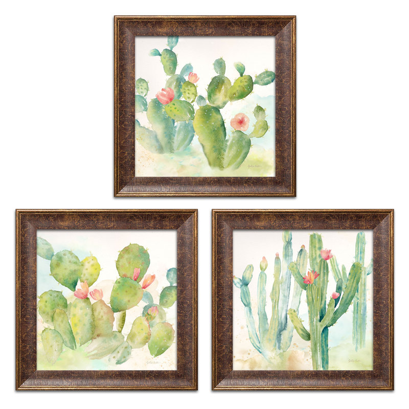 « désert », ensemble de 3 reproductions d’art sur la peinture à l’aquarelle, H 12 po x l 12 po x p 0,75 po, Toile tendue