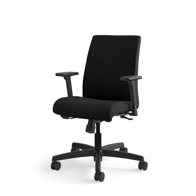 Black Mesh Adjustable Task Chair with Swivel and Tilt