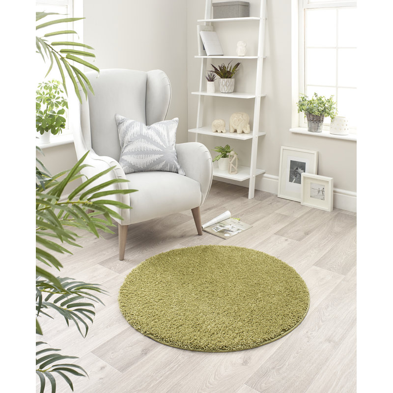 Solid Colour Shag Area Rug, Round 100cm