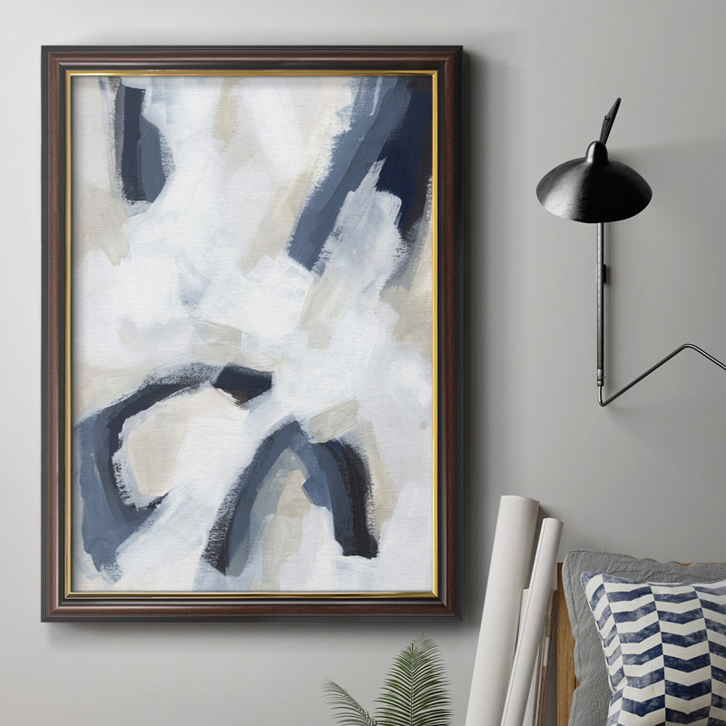 Indigo Imprint II - peinture sur toile encadrée, H 36 po x l 24 po x P 2,5 po