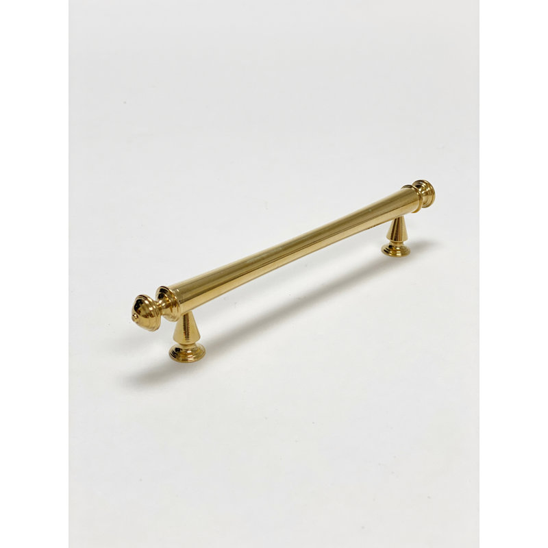 Emmeline 5" Center to Center Solid Brass Drawer Pull, Unlacquered Brass